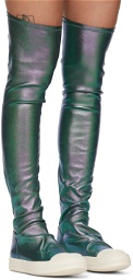 Rick Owens Green Stocking Sneaks Boots