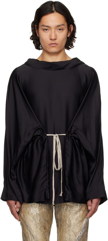Photo: Rick Owens Black Hollywood Hooded Tunic Hoodie