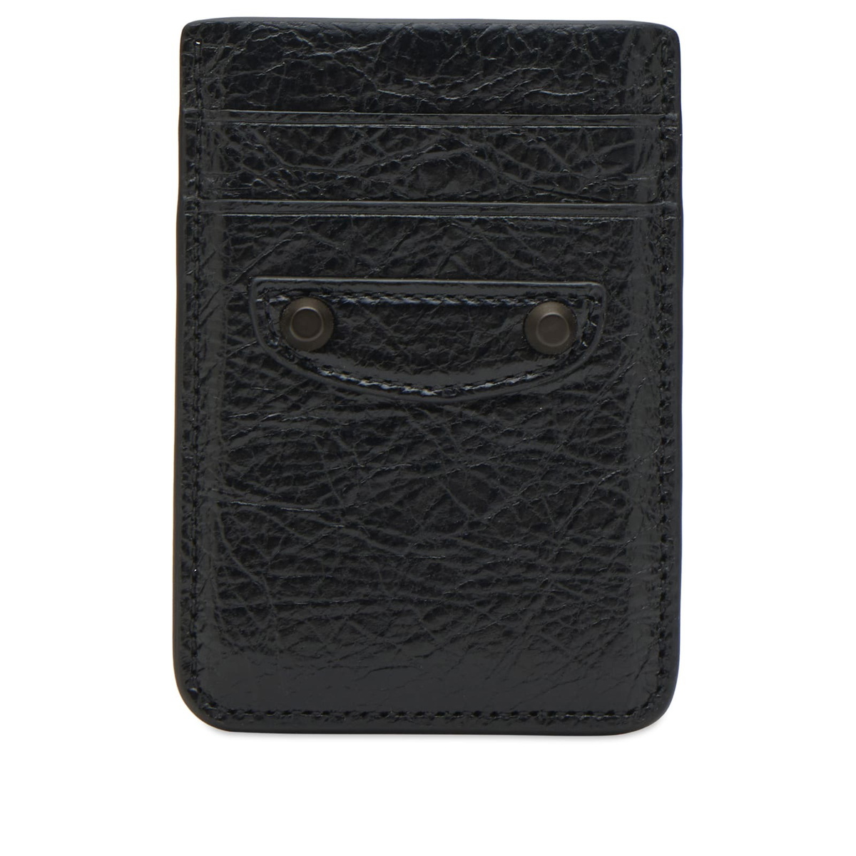 Balenciaga Men's Arena Leather Card Holder in Black 