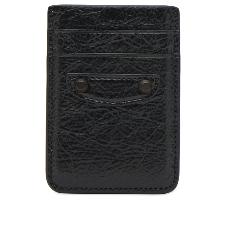 Photo: Balenciaga Men's Arena Leather Card Holder in Black 