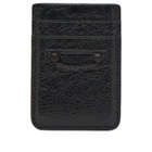 Balenciaga Men's Arena Leather Card Holder in Black 