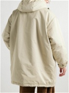 Acne Studios - Oversized Logo-Appliquéd Fleece-Lined Shell Hooded Parka - Neutrals
