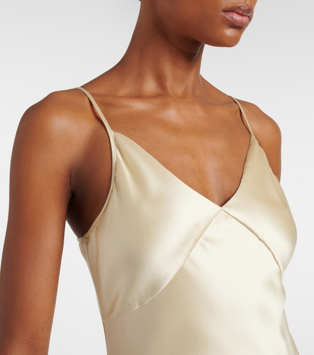 The Row Barika silk satin slip dress