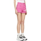 MSGM Pink Cut-Off Denim Shorts