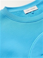 Ninety Percent - Logo-Embroidered Organic Cotton-Jersey Sweatshirt - Blue