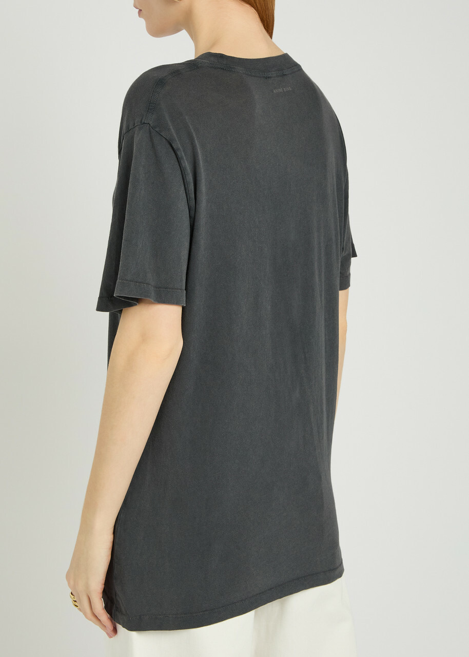 Anine Bing Lili Printed Cotton T-shirt Black