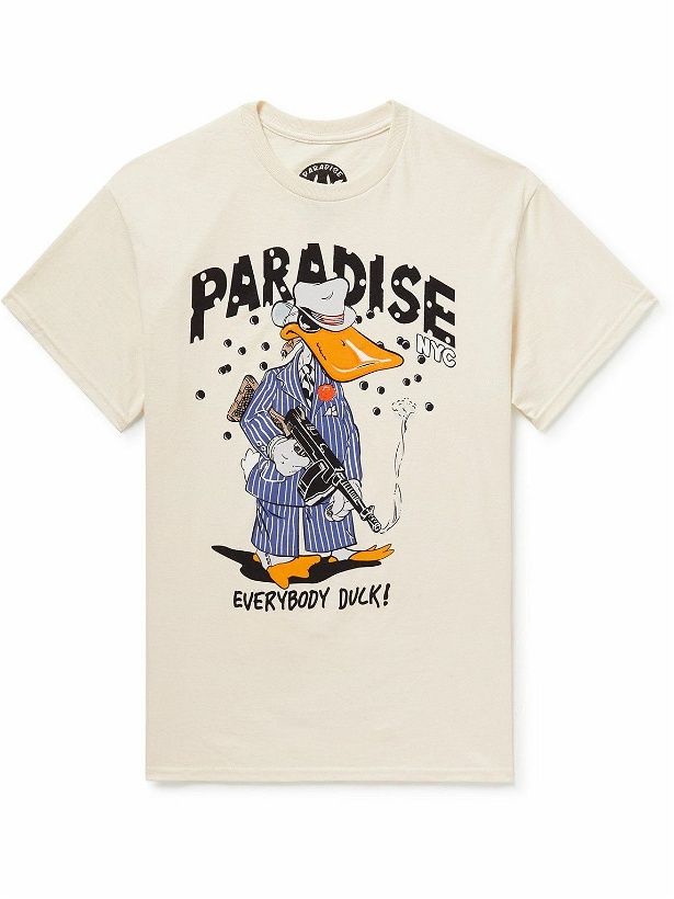 Photo: PARADISE - Everyone Duck Printed Cotton-Jersey T-Shirt - Neutrals