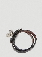 Double-Wrap Leather Bracelet in Black