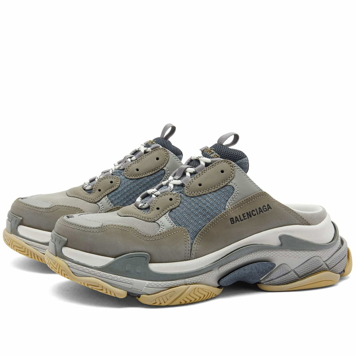 Photo: Balenciaga Men's Triple S Mule in Grey/Blue