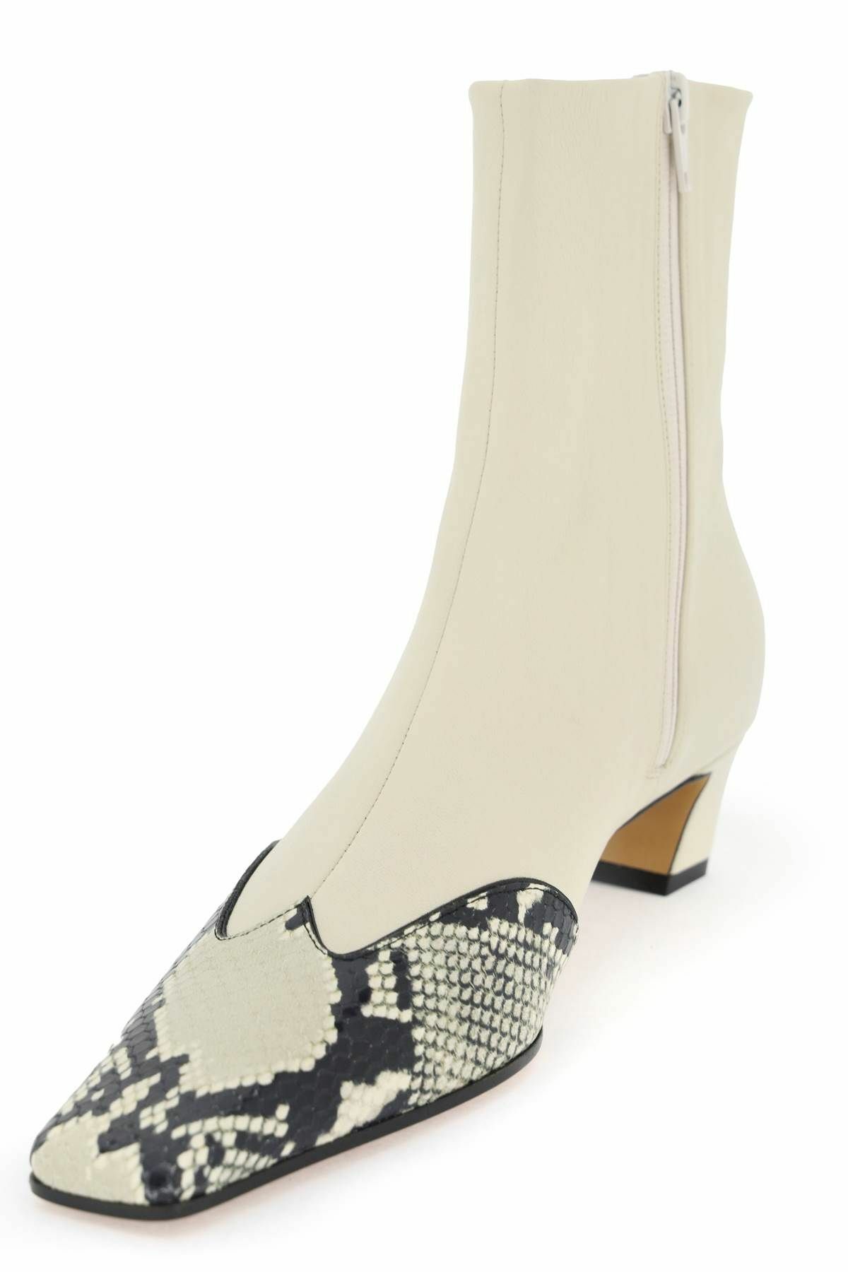 KHAITE "dallas ankle boots with python insert Neutro