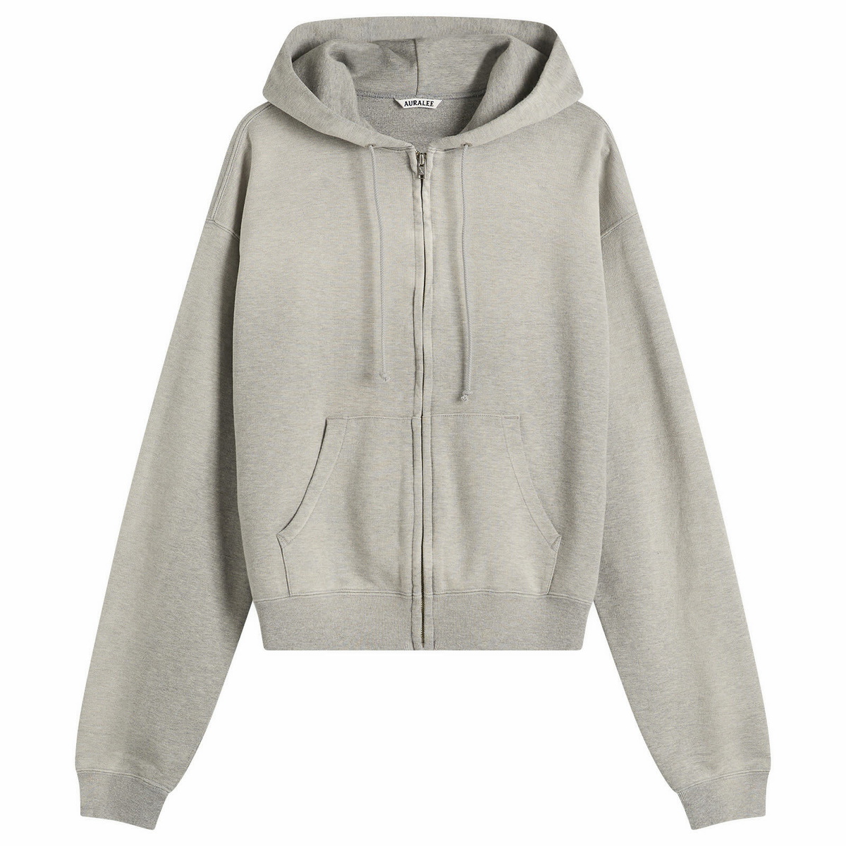 AURALEE Black Smooth Zip-Up Hoodie Auralee