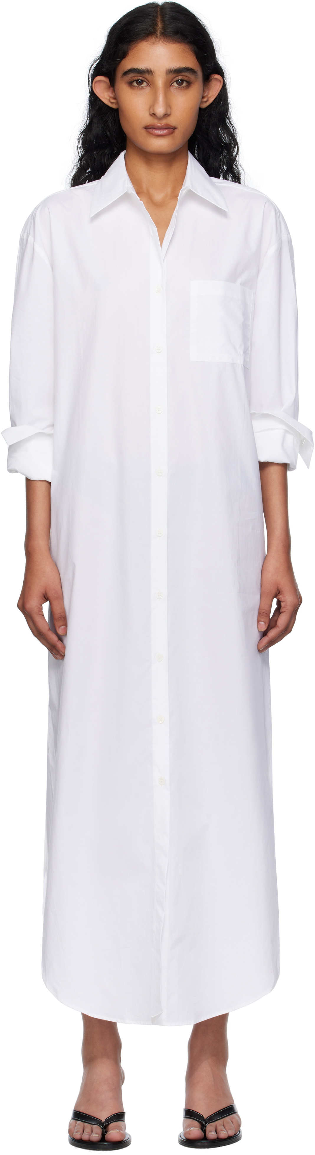 The Frankie Shop White Helena Shirt Maxi Dress