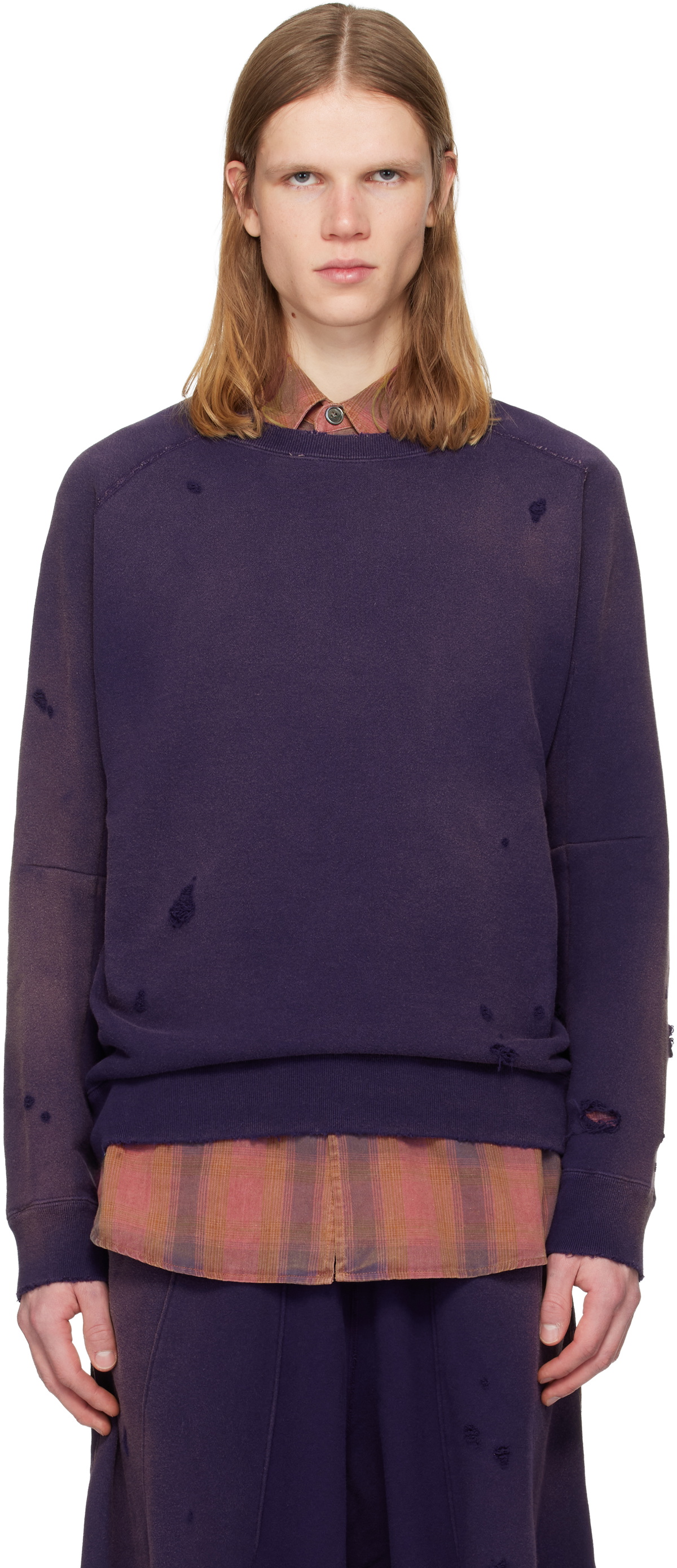 トップス Needles crewneck sweatshirt 2022AW NEEDLES Purple Track Crew Neck Sweatshirt Needles