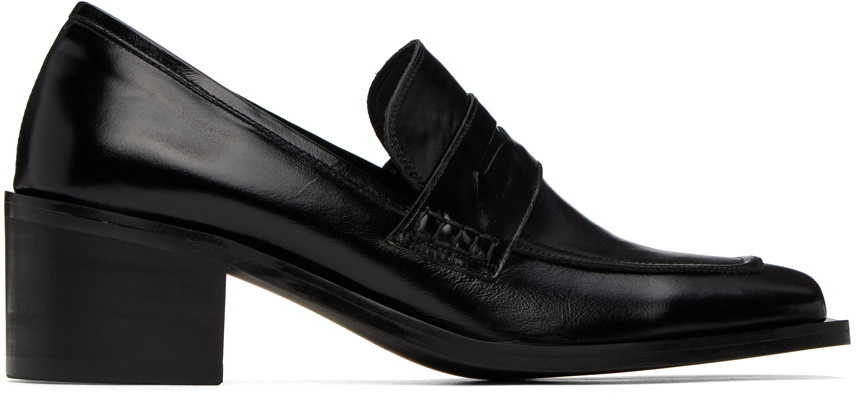 DRAE Black Wrinkle-Effect Loafers