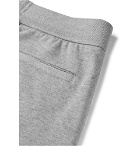 Versace - Slim-Fit Tapered Logo-Print Mélange Loopback Cotton-Jersey Sweatpants - Gray
