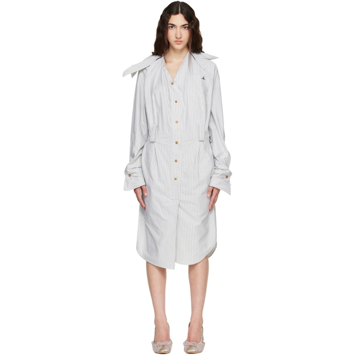 Photo: Vivienne Westwood Gray Drunken Shirt Midi Dress
