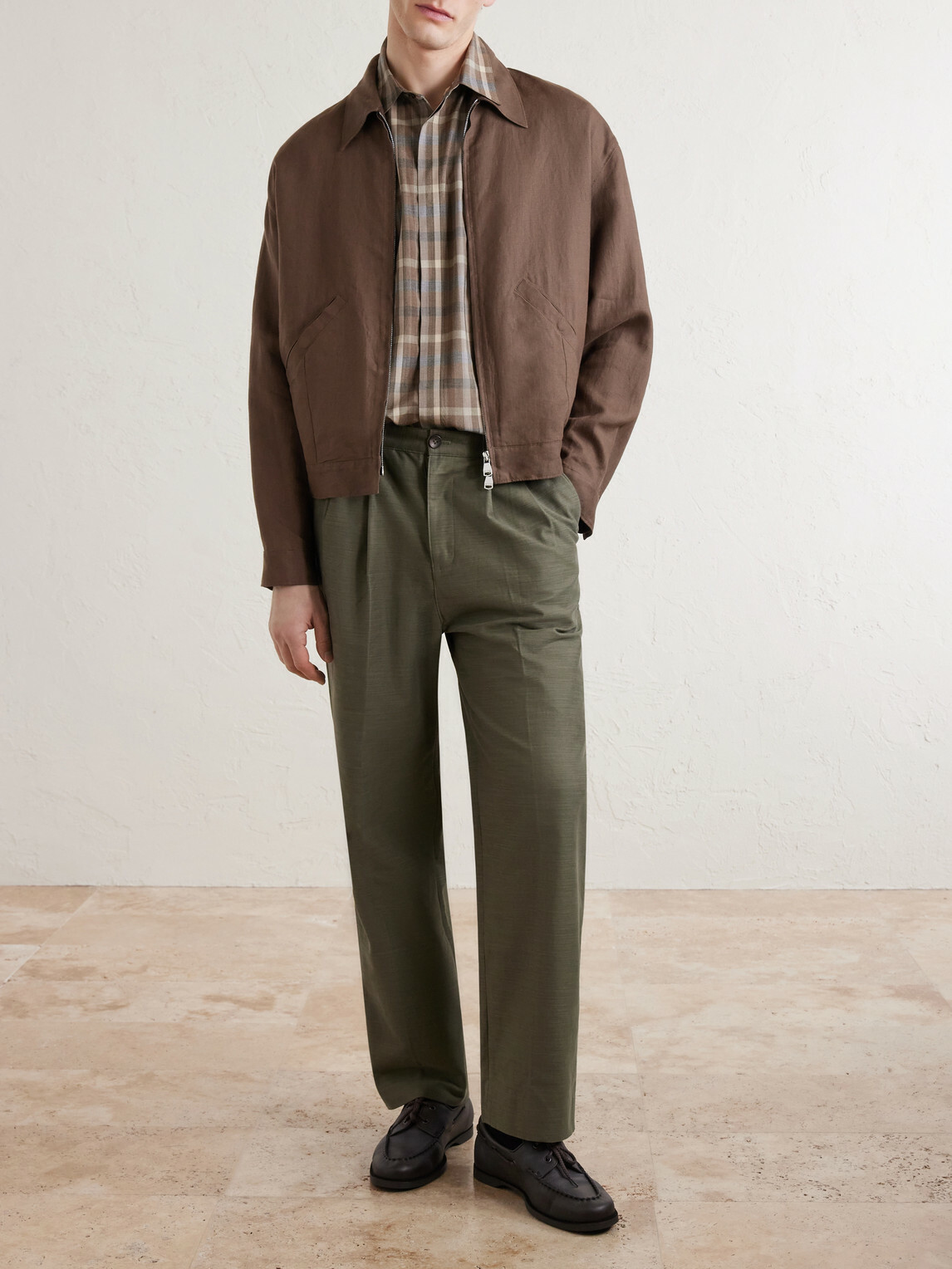 Valstar - Stan Linen Bomber Jacket - Brown