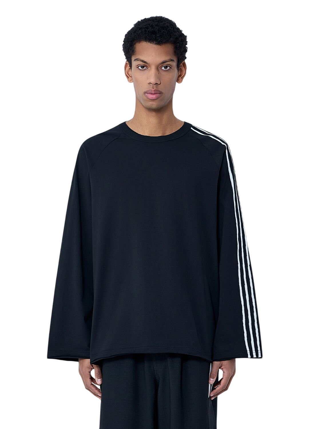 Y-3 3 Stripe Refined Wool Track Top in Black Y-3