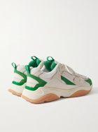 AMIRI - Bone Runner Leather and Suede-Trimmed Mesh Sneakers - Green - 41