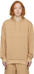 Balmain Tan Jacquard Hoodie