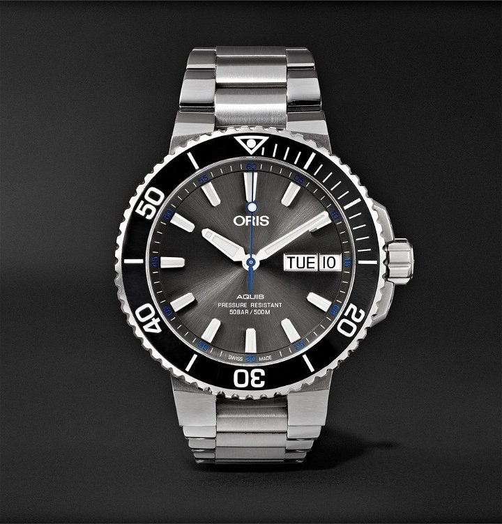 Photo: Oris - Aquis Hammerhead Limited Edition Automatic 45.5mm Stainless Steel Watch - Men - Dark gray