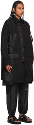 Sacai Black Satin & Poplin Military Coat