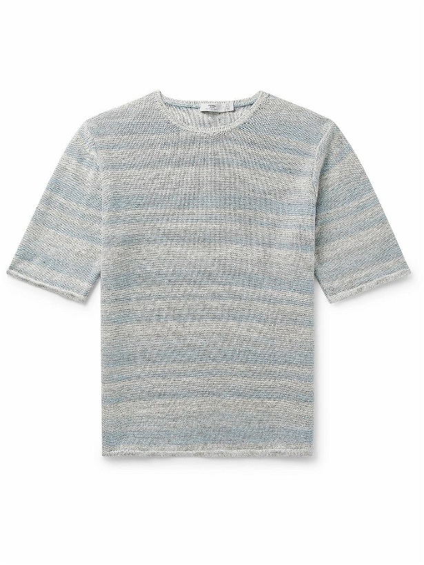 Photo: Inis Meáin - Striped Linen T-Shirt - Blue