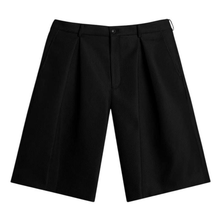 Photo: Comme des Garçons Homme Plus Men's Dobby Cloth Pleated Shorts in Black