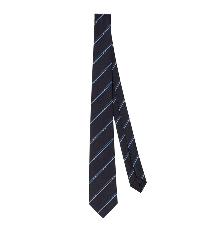 Photo: Gucci Horsebit striped silk jacquard tie