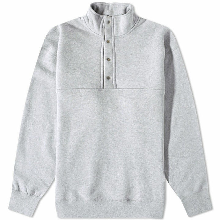 Photo: Adsum Men's Classic 3/4 Snap Front Sweat in Ash Heather Grey