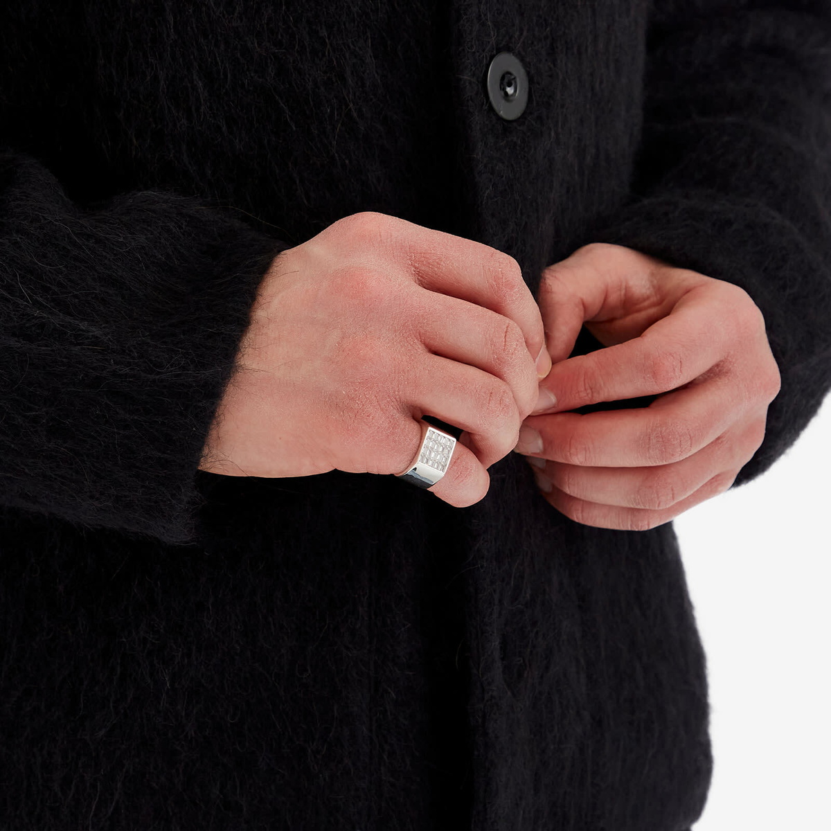 Hatton Labs Men's Craquelure Ring in Silver