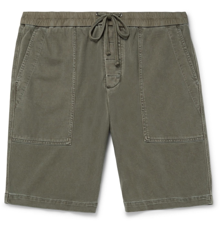 Photo: James Perse - Wide-Leg Cotton-Jersey Drawstring Shorts - Green