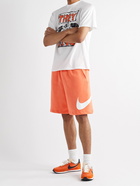 NIKE - Sportswear Club Logo-Print Cotton-Blend Jersey Shorts - Orange