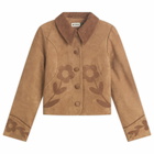 RIXO Women's Dionne Jacket in Retro Daisy Applique Tan