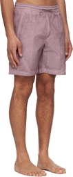 COOR Purple Lipstop Over Dying Curved Swim Shorts
