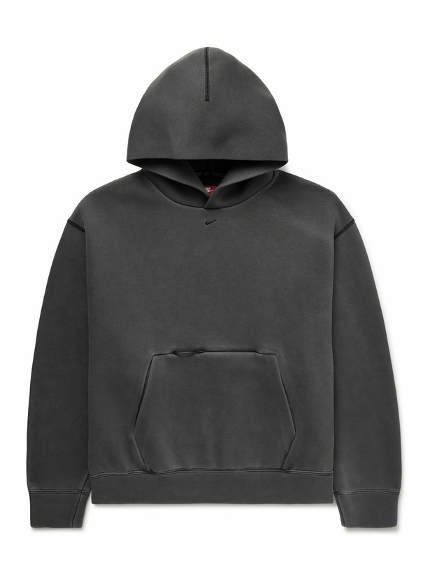 Photo: Nike - Logo-Embroidered Jersey Hoodie - Black