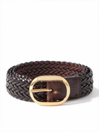 TOM FORD - 3cm Woven Leather Belt - Brown