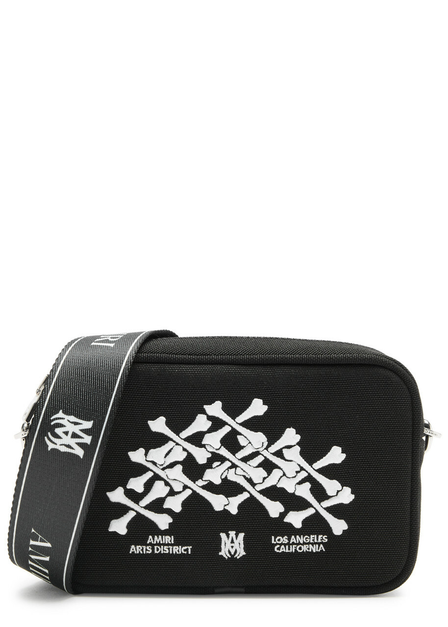 AMIRI Men's Staggered Logo Cross-Body Bag in Black Amiri