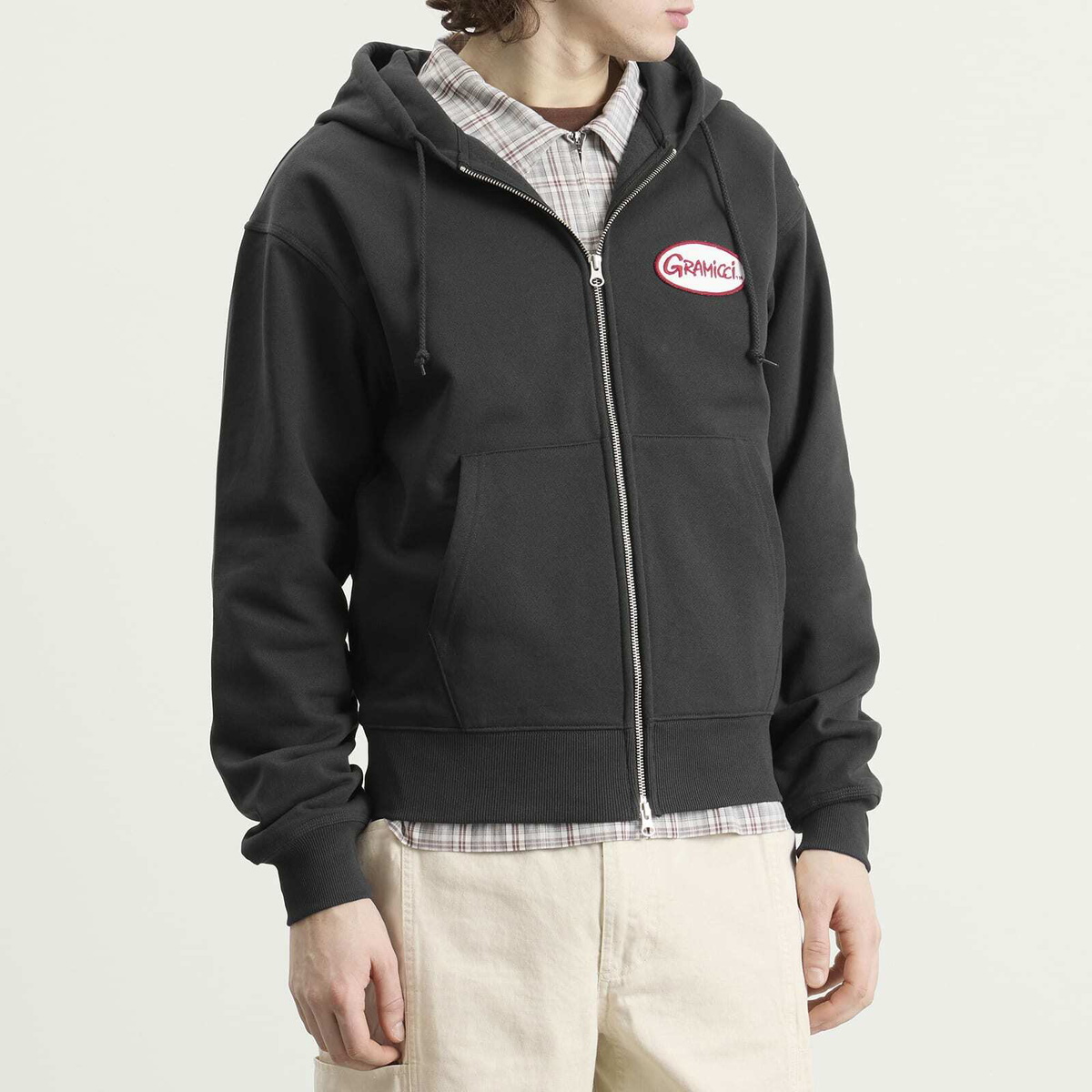 Gramicci Men's Oval Patch Zip Hoodie in Vintage Black