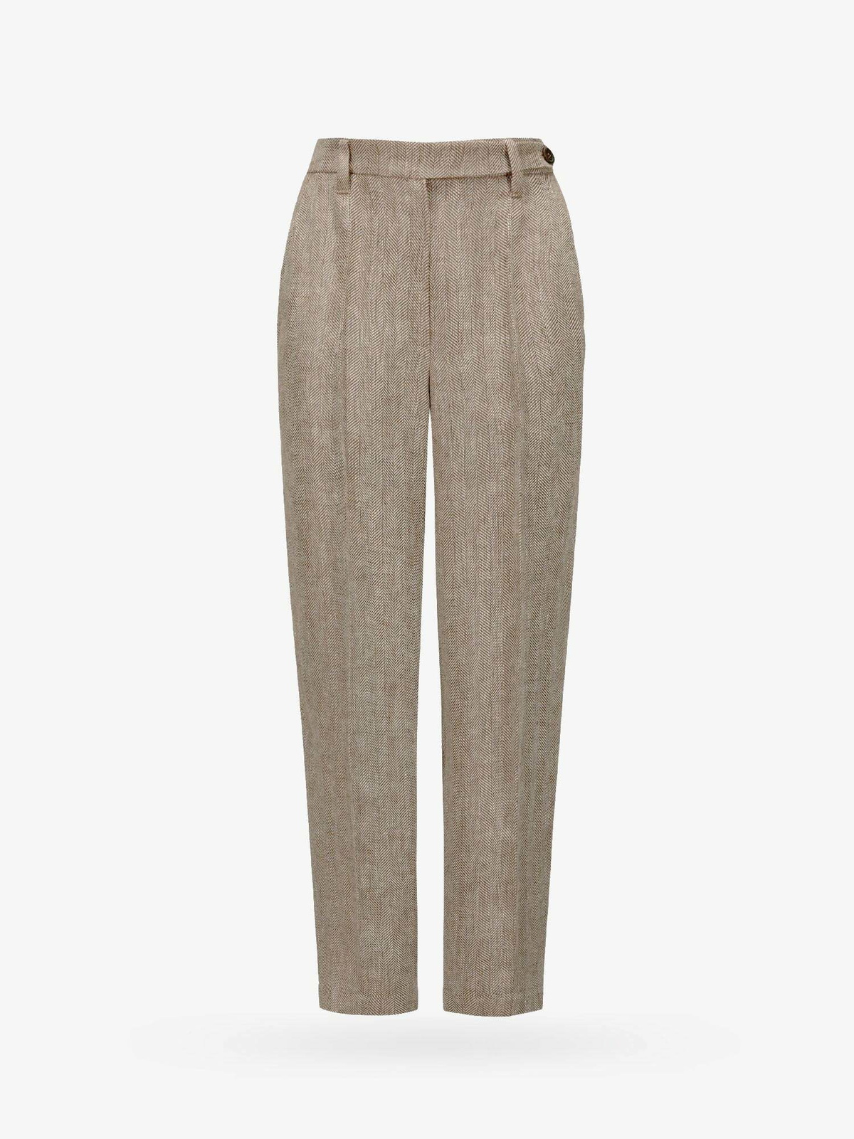 Pantalon Tailleur Femme Brunello Cucinelli Taille 44 (8US) - Laine Vierge, Ceinture Ajustable, Neuf Avec étiquette
