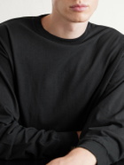 A.PRESSE - Cotton and Cashmere-Blend T-Shirt - Black