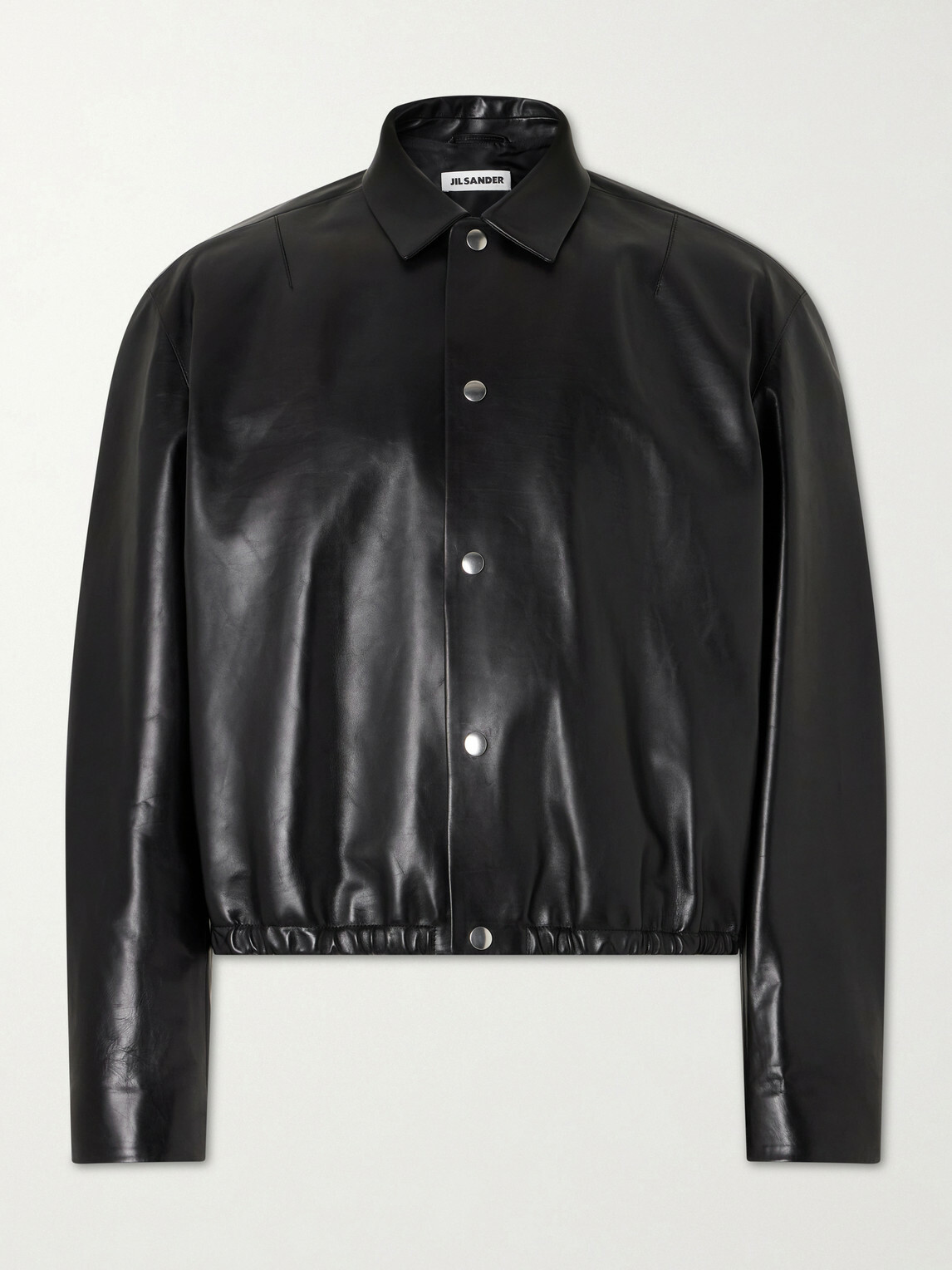 jil sander レザージャケット Jil Sander: ブラック ブルゾン レザージャケット | SSENSE 日本