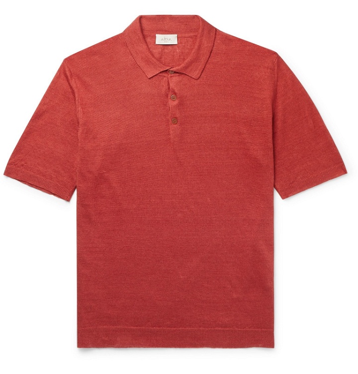 Photo: Altea - Linen Polo Shirt - Orange