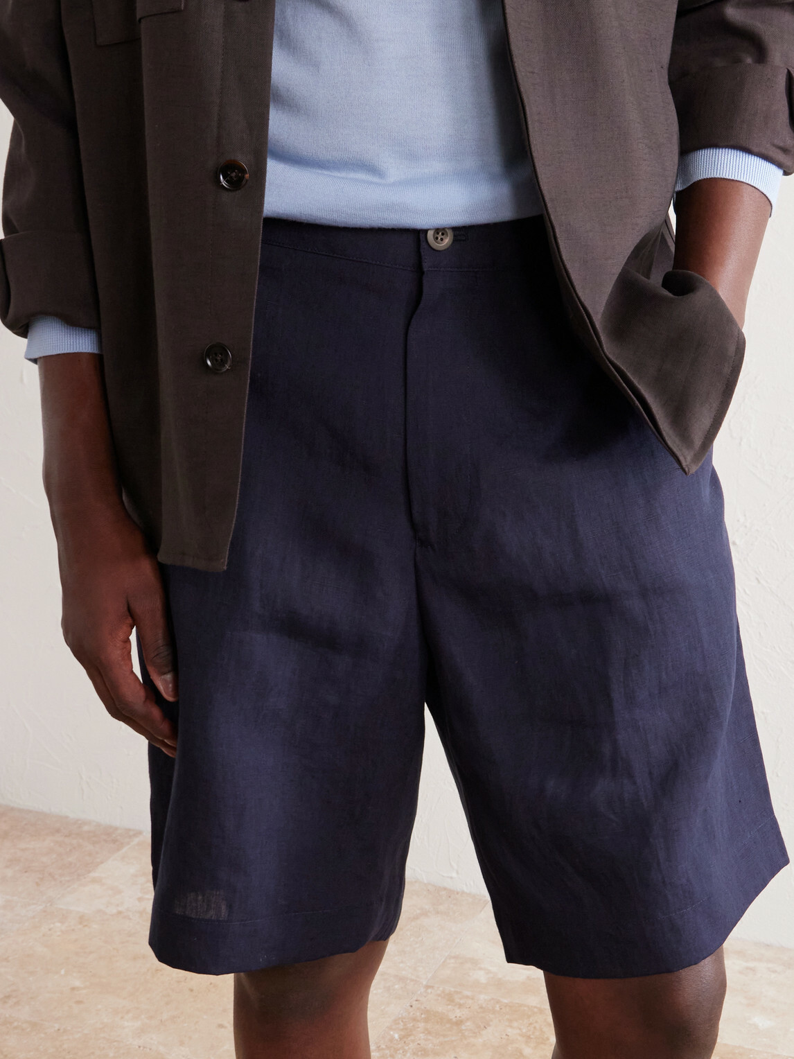 Paul Smith - Straight-Leg Linen Shorts - Blue