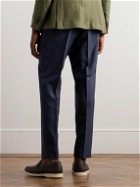 Brioni - Ischia Straight-Leg Pleated Silk Suit Trousers - Blue
