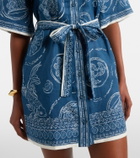 Alémais Lucky belted printed linen shirt dress
