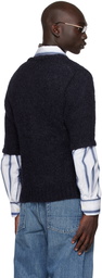 Our Legacy Navy Shrunken Cardigan