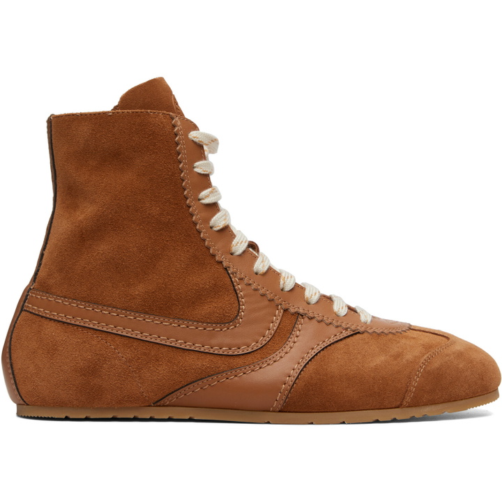 Photo: Dries Van Noten Tan Suede Sneakers