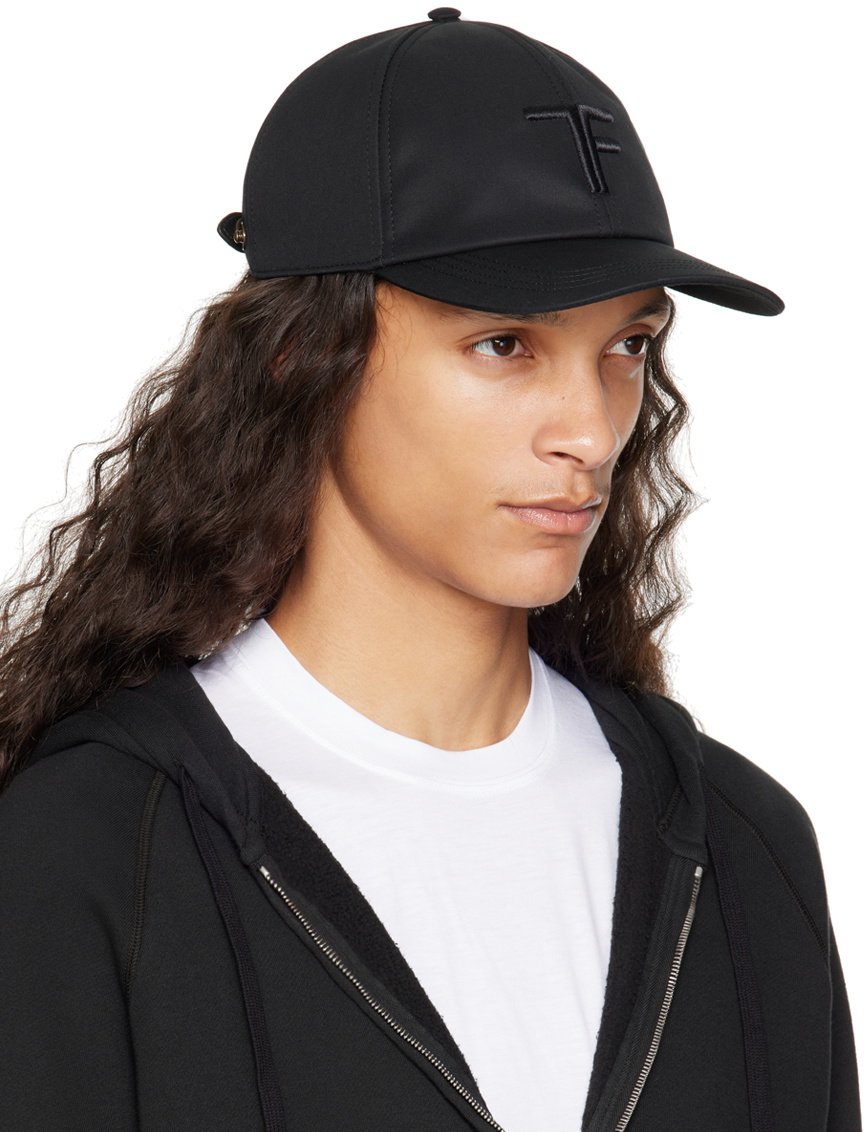 トムフォード　キャップ TOM FORD Leather-Trimmed Logo-Embroidered Cotton-Twill