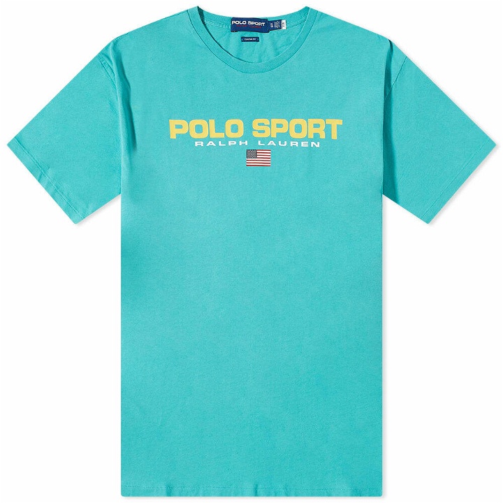 Photo: Polo Ralph Lauren Men's Sport Washed T-Shirt in Bright Teal